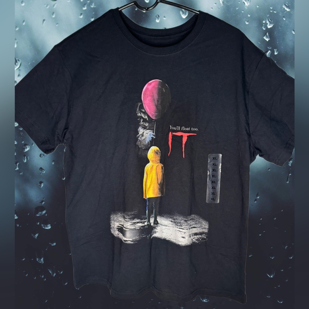 IT, pennywise horror women’s black short sleeve graphic T-shirt, NEW
